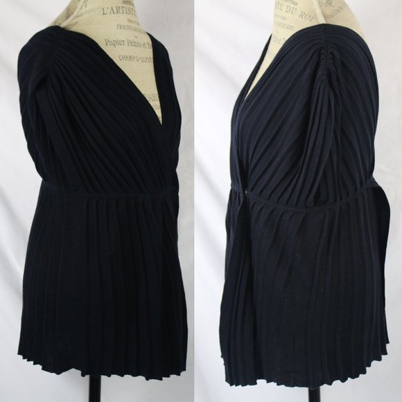 Anthropologie Yellow Bird Black Sweater V-neck - Picture 2 of 8